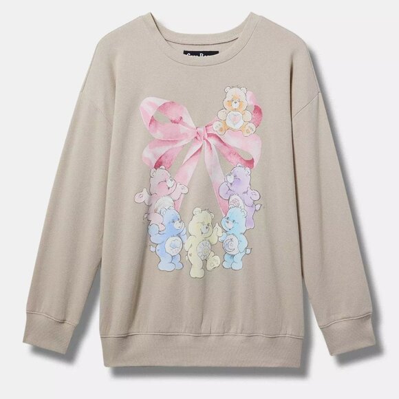 Torrid Sweatshirt 0X 1X 2X 3X 4X 5X Care Bears Tan Crew Pullover Top Plus Size - Picture 1 of 3